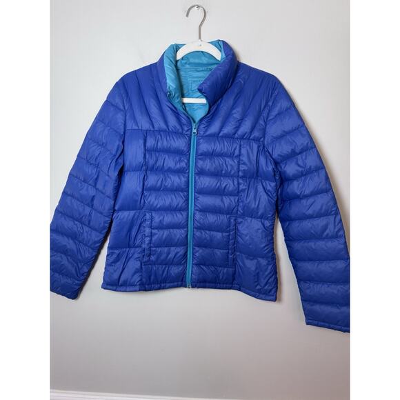 Bernardo Goose Down Jacket Women’s M Blue Nylon Quilted Lightweight Outerwear - Picture 1 of 13